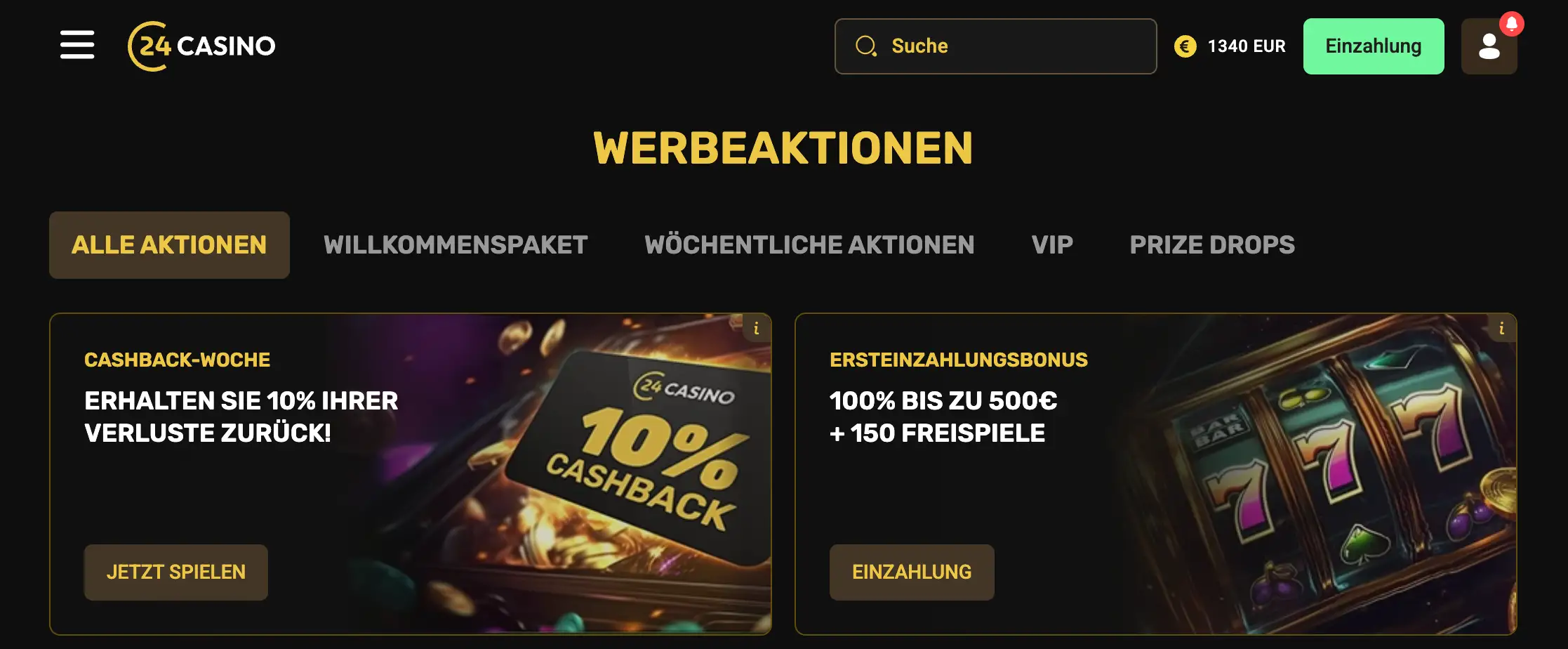 24 Casino Bonus Sammlung