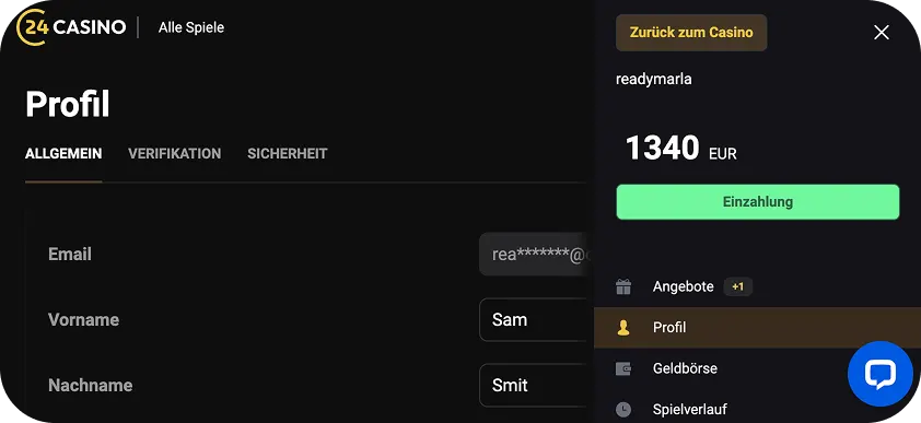 24 Casino Login über die mobile